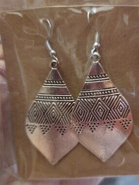 Silver-Tone Ornament Shaped Earrings